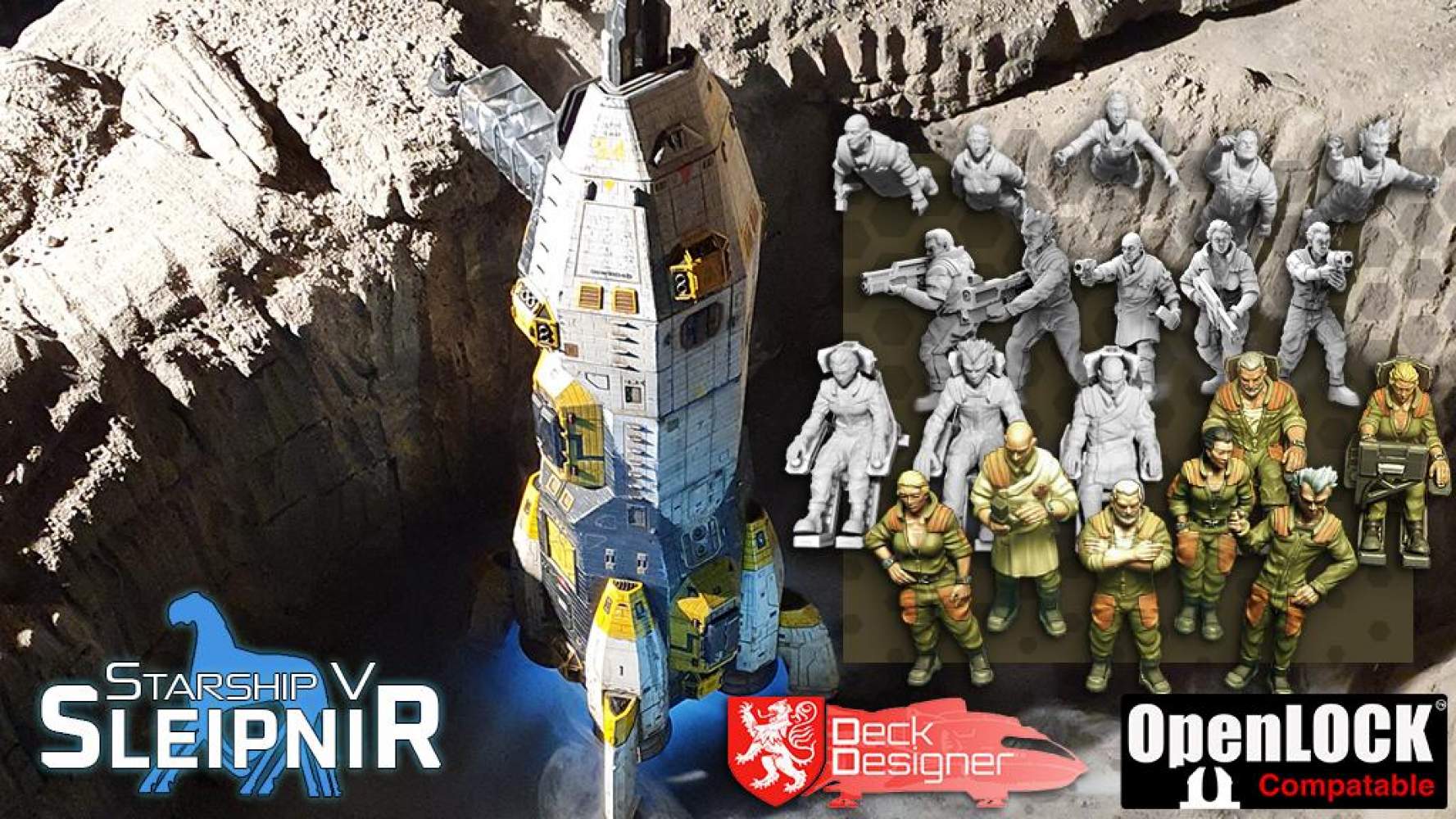 Starship V - Sleipnir, Crew Miniatures and Deck Designer
