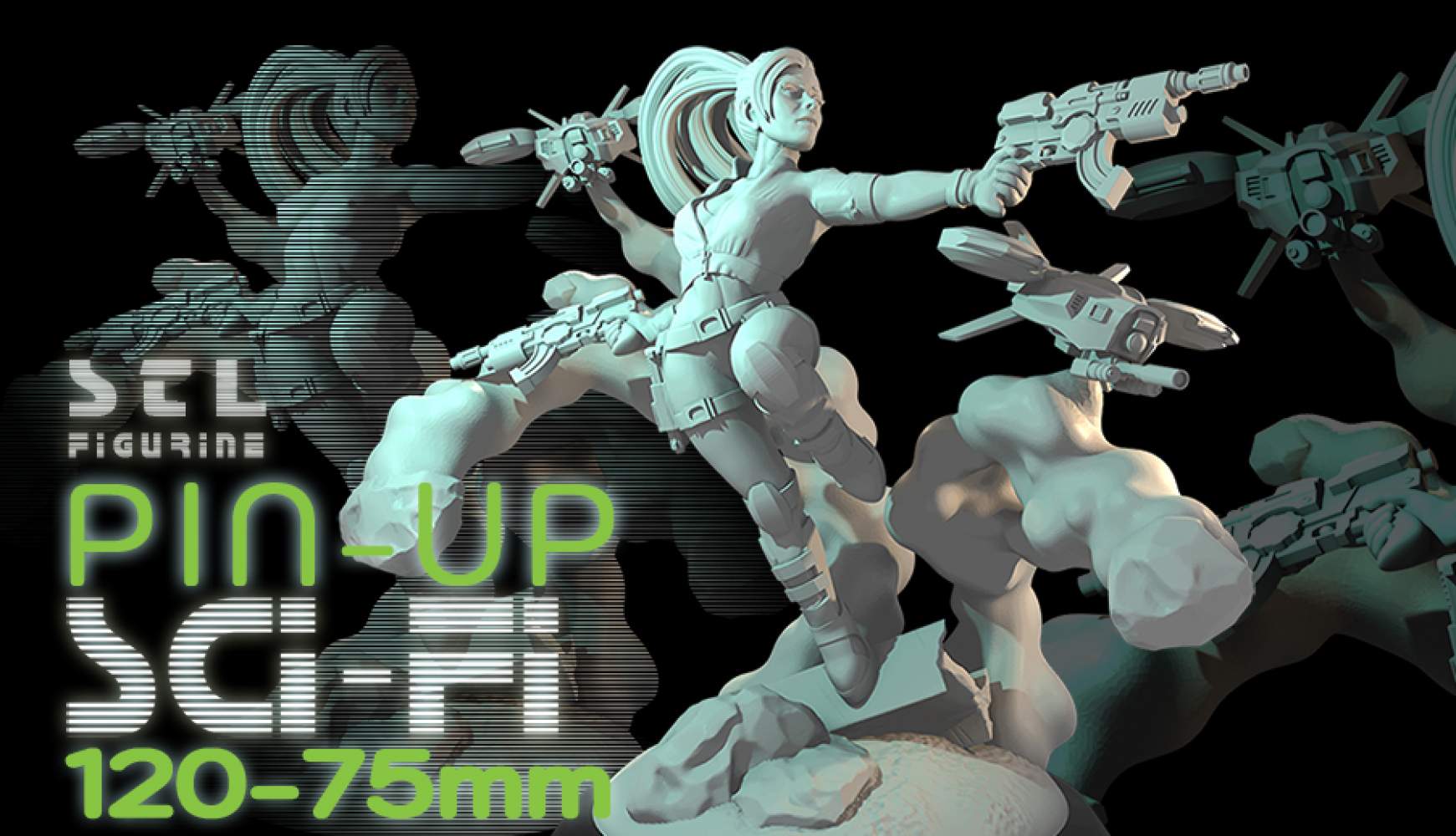 Gutsy Smash: The Space Opera Pin-Up Figurine. 120/75mm X2
