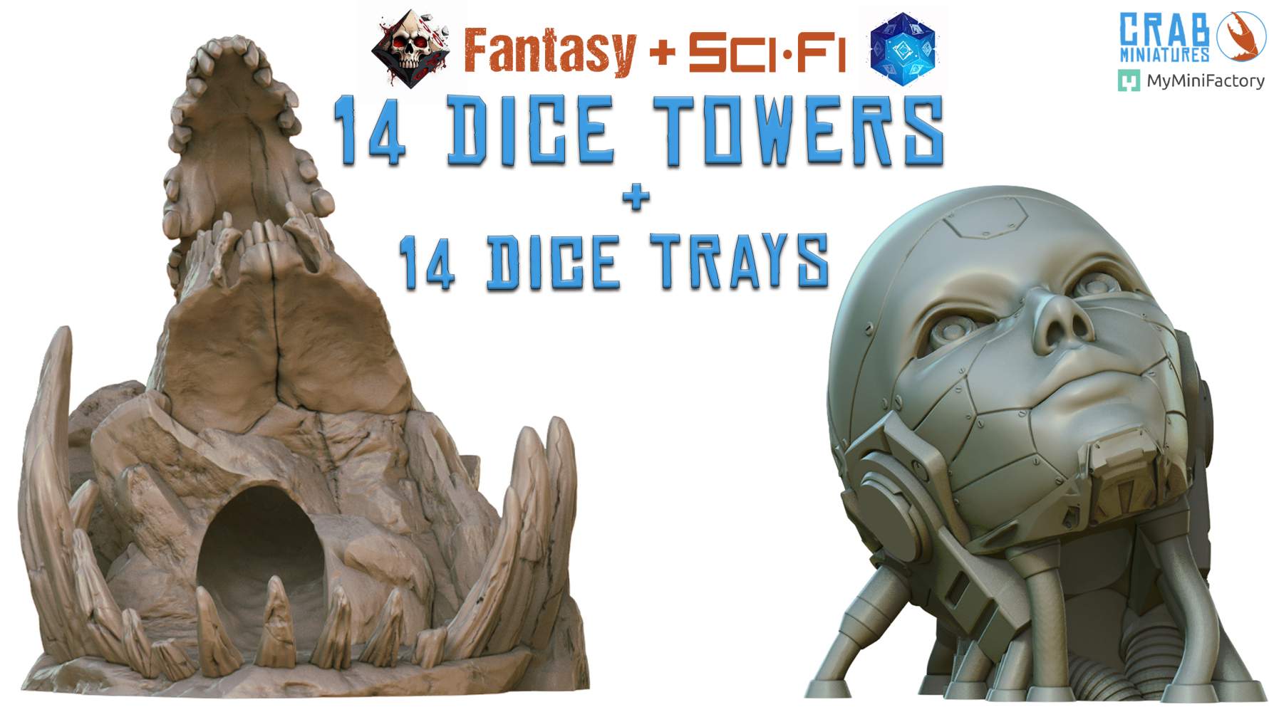 Fantasy and Sci-Fi Dice Towers & Dice Trays - STL Files