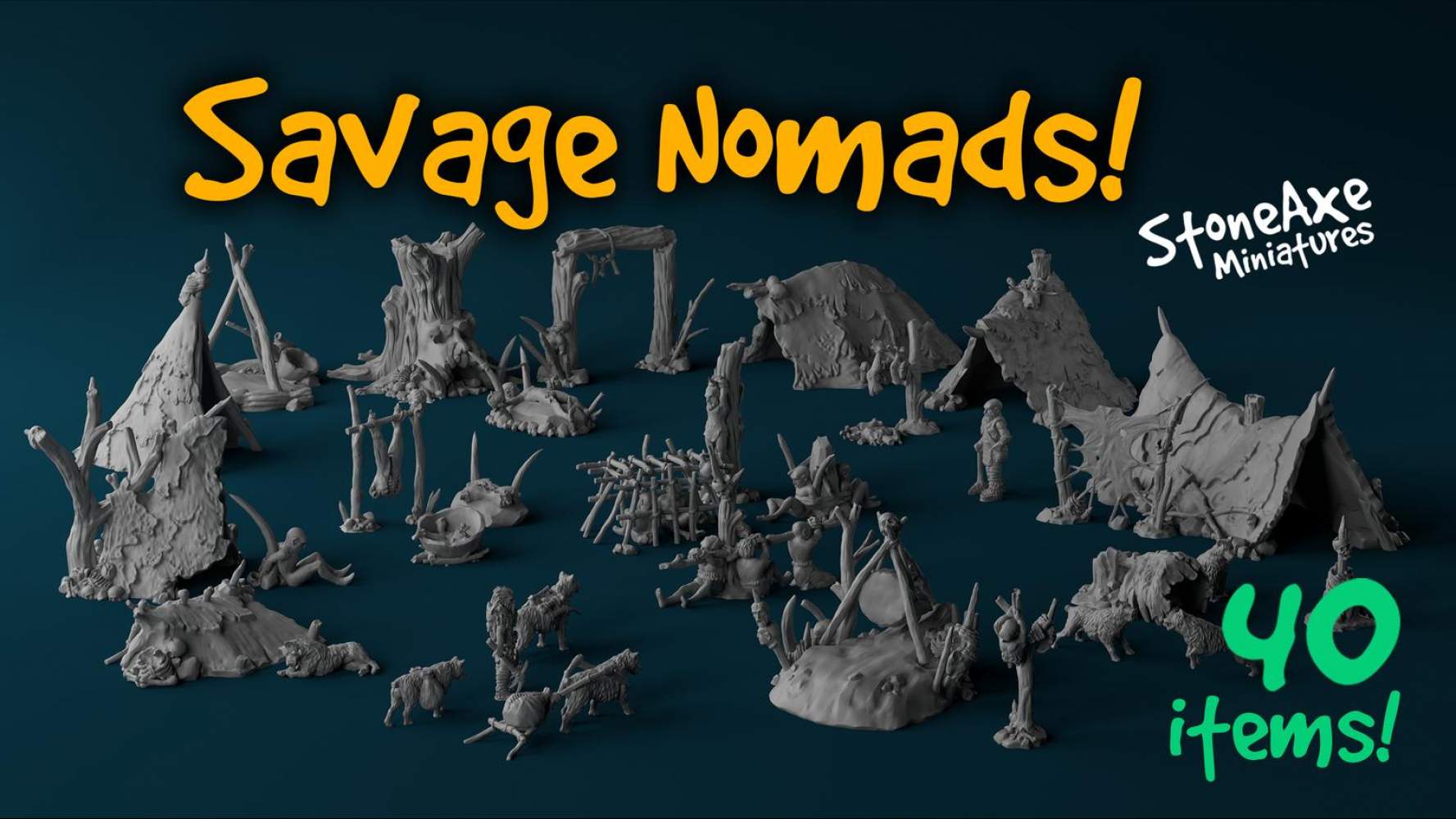 Savage Nomads! - Printable stl 3d models for wargaming