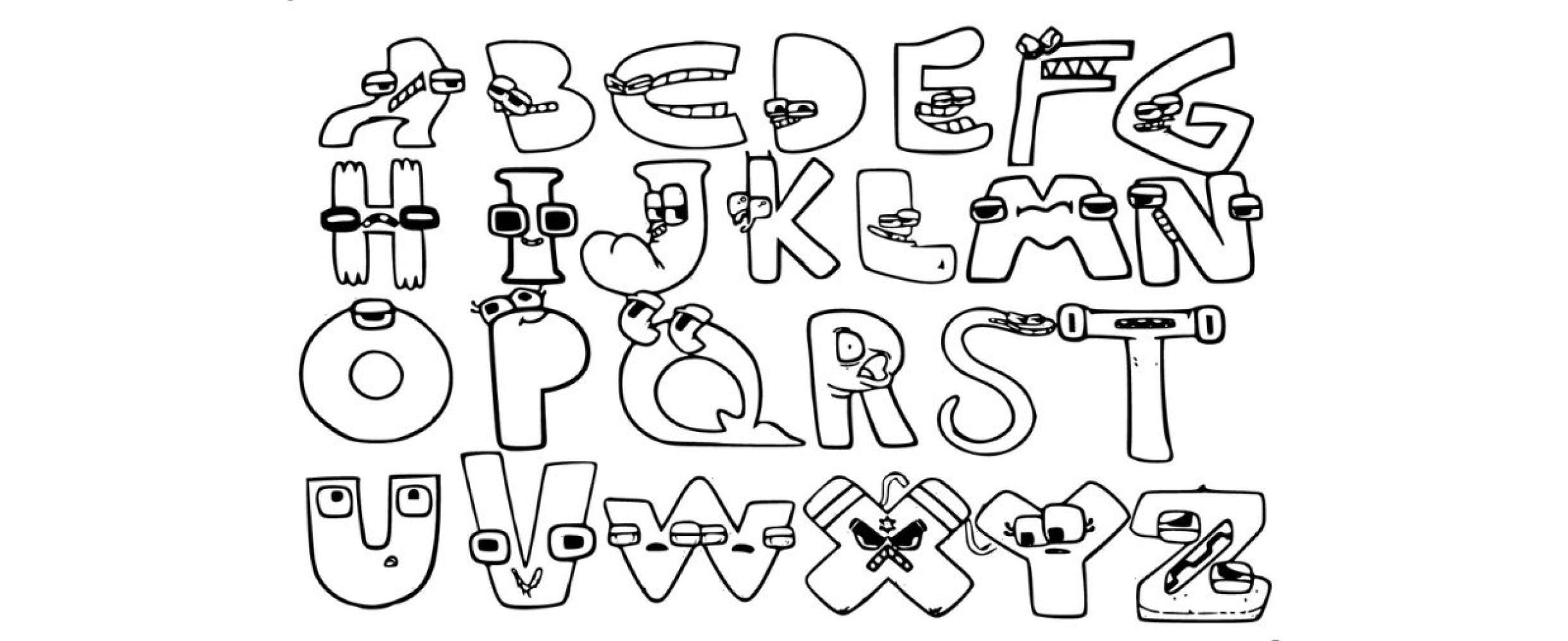 Alphabet Lore Letter E Coloring Page in 2023