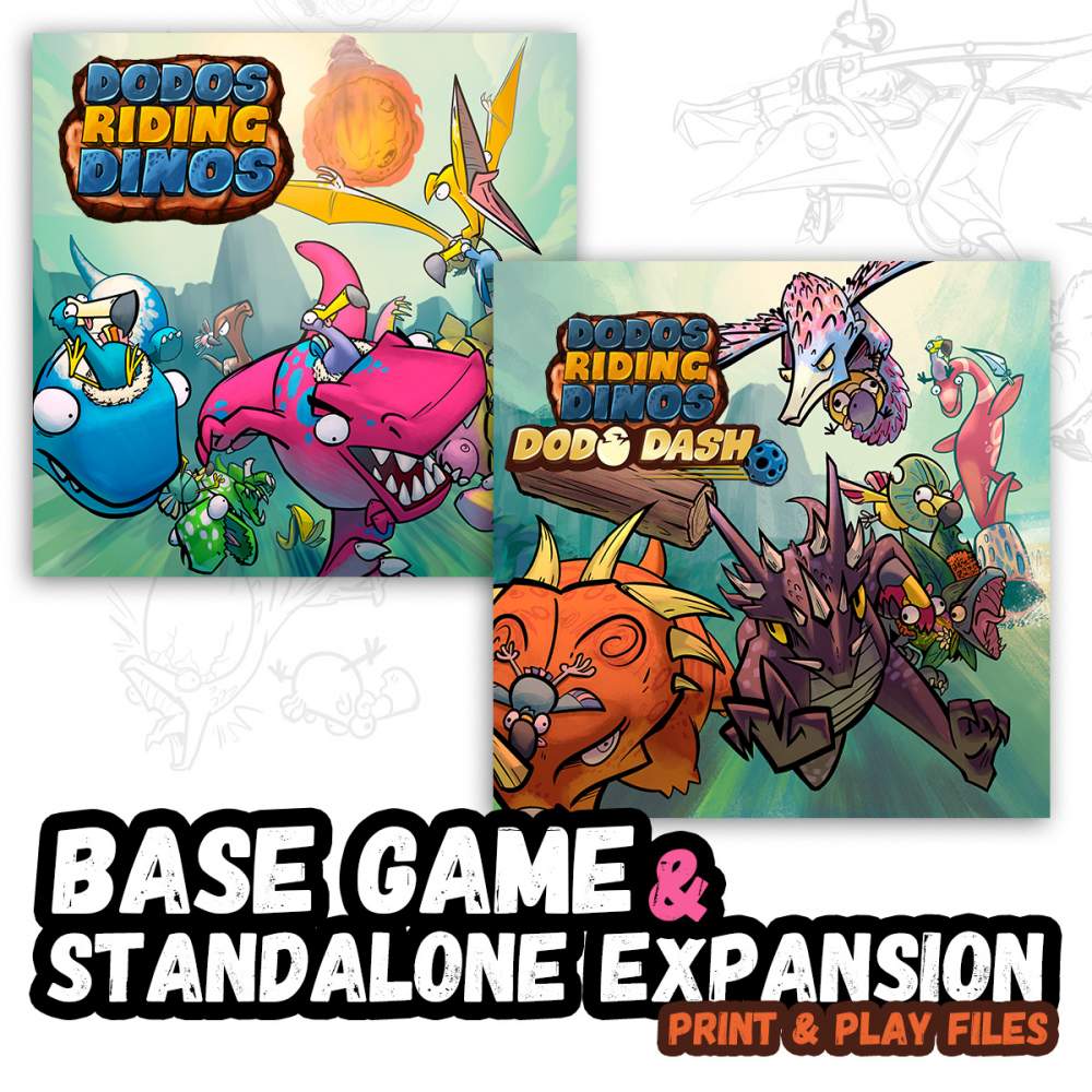 Dodos Riding Dinos and Expansion/Standalone - Dodo Dash Print and Play files (PDF & STL)'s Cover