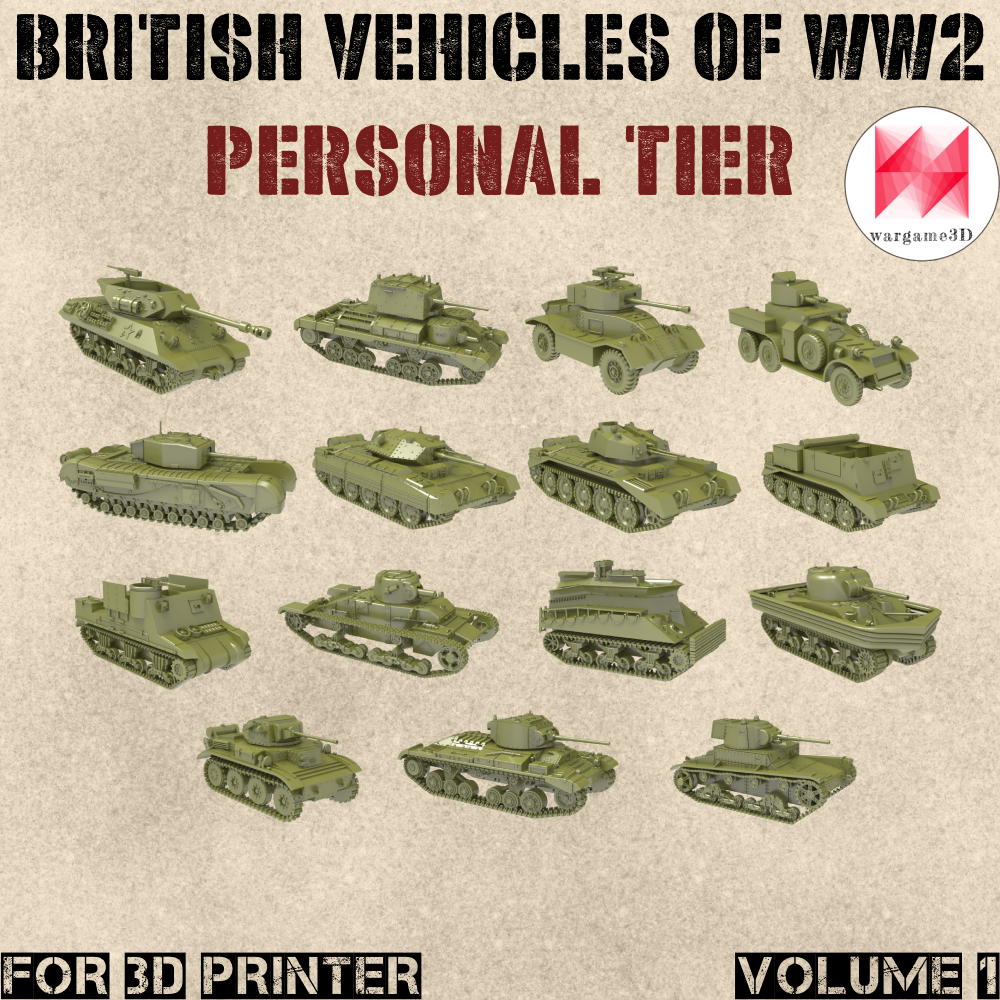 BRITISH Fighting vehicles of WW2 - Vol.2 (15pcs+milestones) - PERSONAL USE's Cover