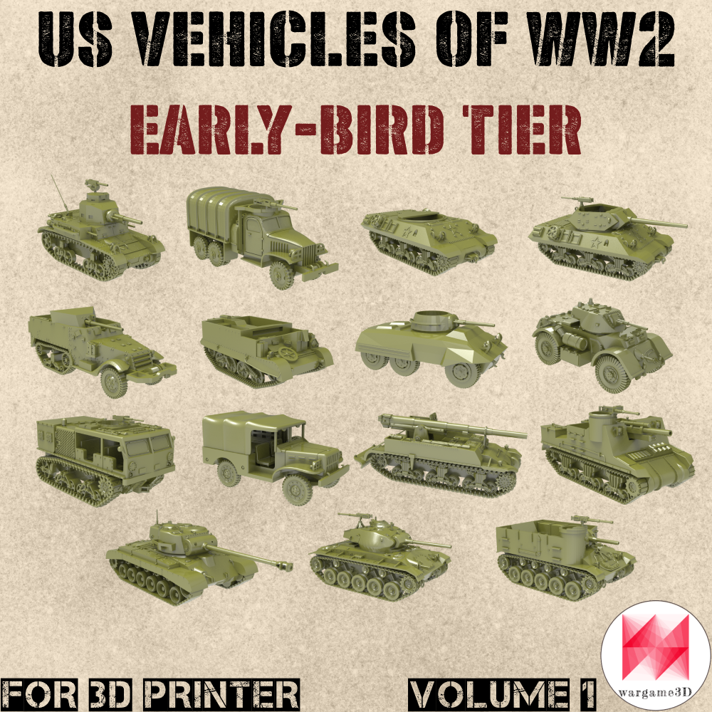 EARLY BIRD - US Fighting vehicles of WW2 - Vol.1 (15pcs+milestones) - Personal use 's Cover