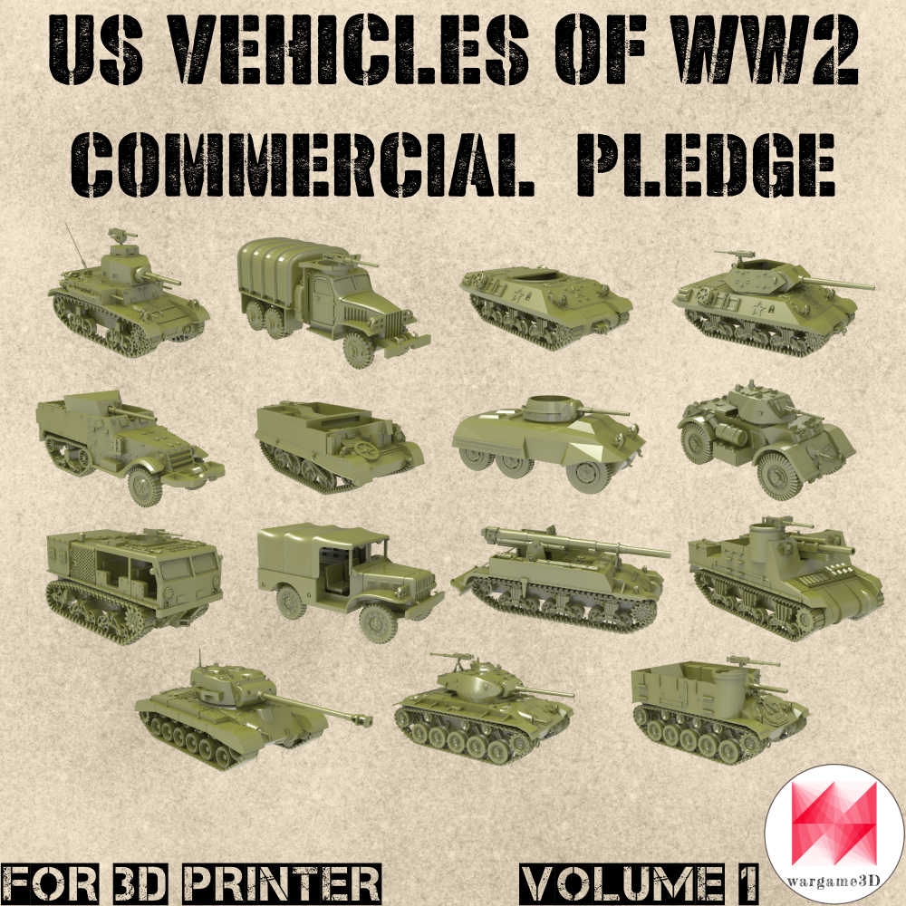 US Fighting vehicles of WW2 - Vol.1 (15pcs+milestones) - Commercial use's Cover