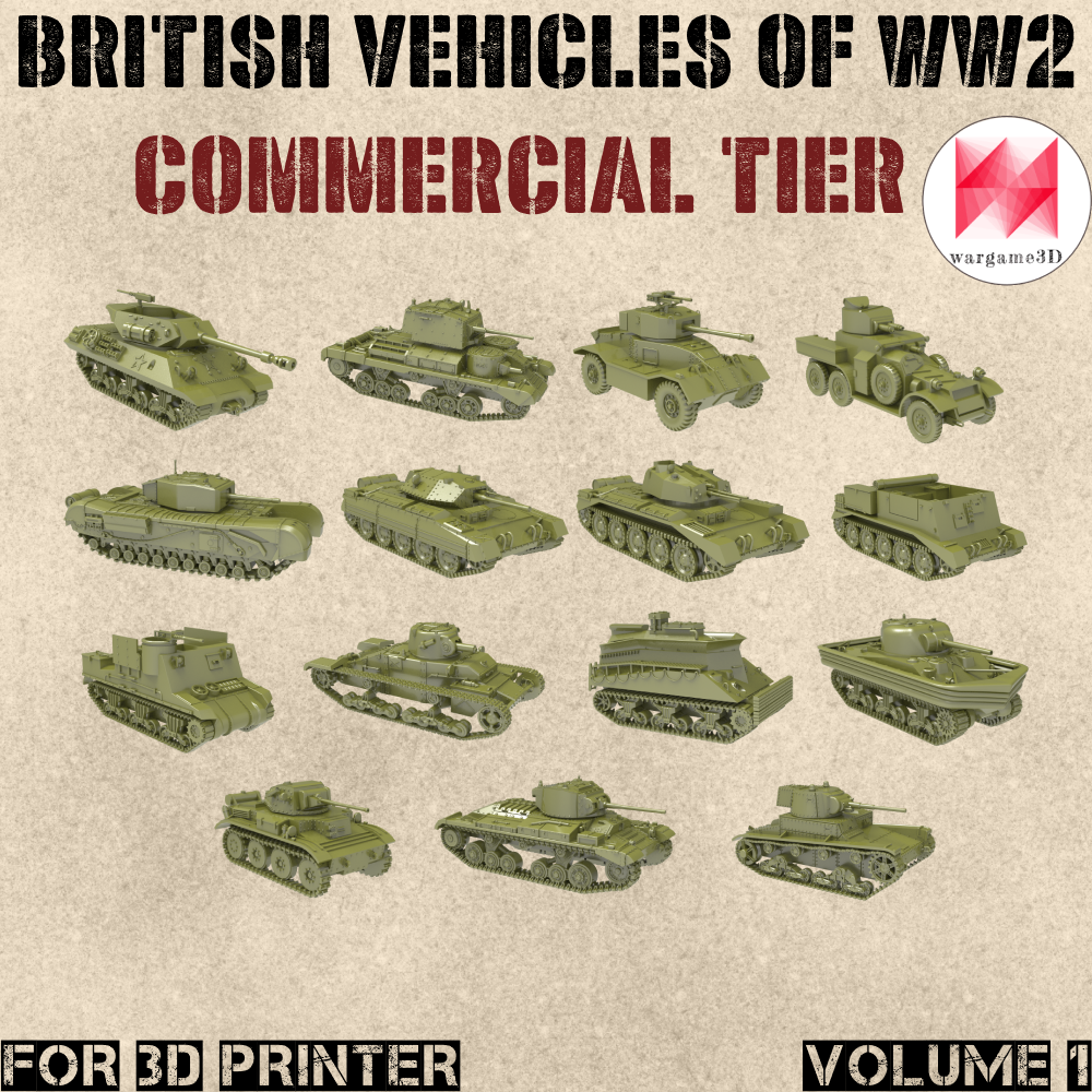 BRITISH Fighting vehicles of WW2 - Vol.2 (15pcs+milestones) - COMMERCIAL USE's Cover