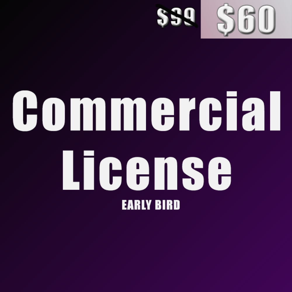 Commercial License. Early Bird's Cover