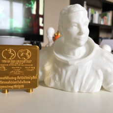 Picture of print of Neil Armstrong Bust & Moon Landing Plaque