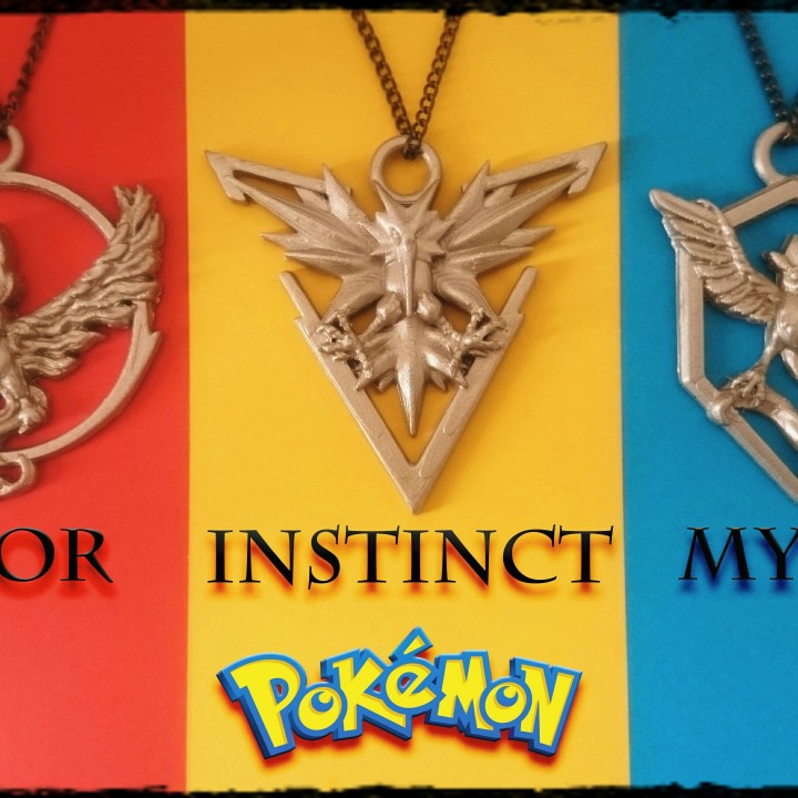 Pokémon Go Team Instinct Bronze Glass Dome Pendant Necklace Accessory 