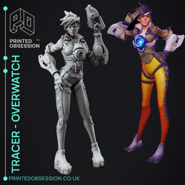 3D Printable Overwatch - Tracer Full Figure by Printed Obsession