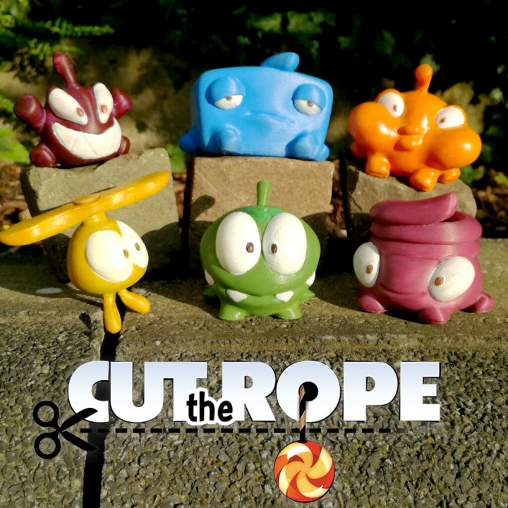 3D Printable Cut the Rope: Om Nom and his friends. by Rober Rollin