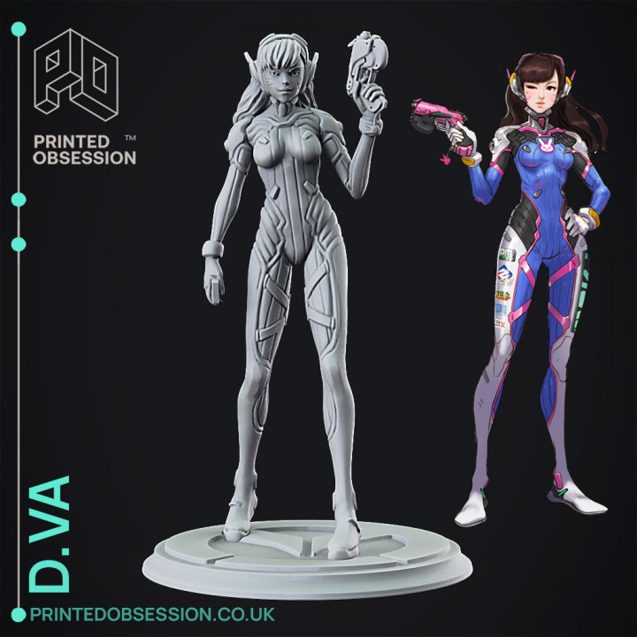 3D Printable Overwatch - D.Va Full figurine by Printed Obsession