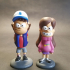 Dipper and Mabel from Gravity Falls print image