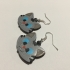 Kawaii Kitten Earrings (Silver Tabby) image