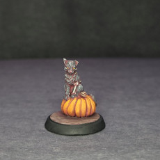 Picture of print of Stiches the Zombie Cat - Small Familar - PRESUPPORTED - 32mm scale
