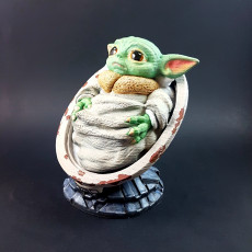 Picture of print of Baby Yoda from Star Wars (support free figure) This print has been uploaded by Óscar Lucas