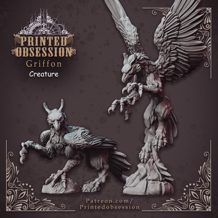 $3.50Griffon - landed and flying - Heaven Hath no Fury - DnD - 32mm [Pre-supported]