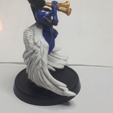 Picture of print of Trumpet Archon - Celestial Bard - PRESUPPORTED - Heaven Hath No Fury - 32mm scale