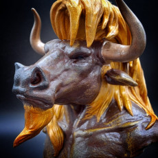 Picture of print of Minotaur bust pre-supported