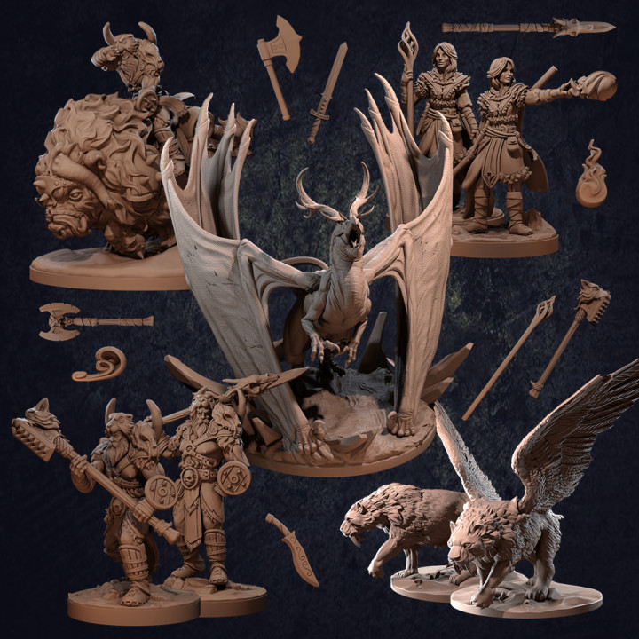 Details about   Dragon Trappers Lodge Ice Tyrant and Trappers D&D 3D Printed 28mm Miniature
