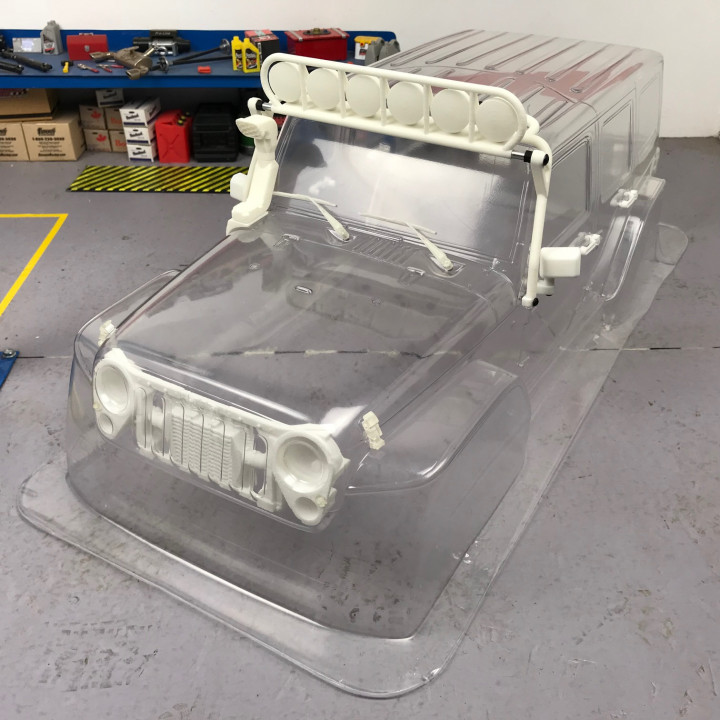 3D Printable Pro-line Jeep JK Body detail parts set for Traxxas TRX4 by  Knight Customs