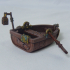 Row boat with oars and pole lantern (miniature for D&D) image