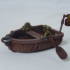 Row boat with oars and pole lantern (miniature for D&D) image
