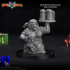 Dwarven Female Barkeep Miniature - pre-supported image