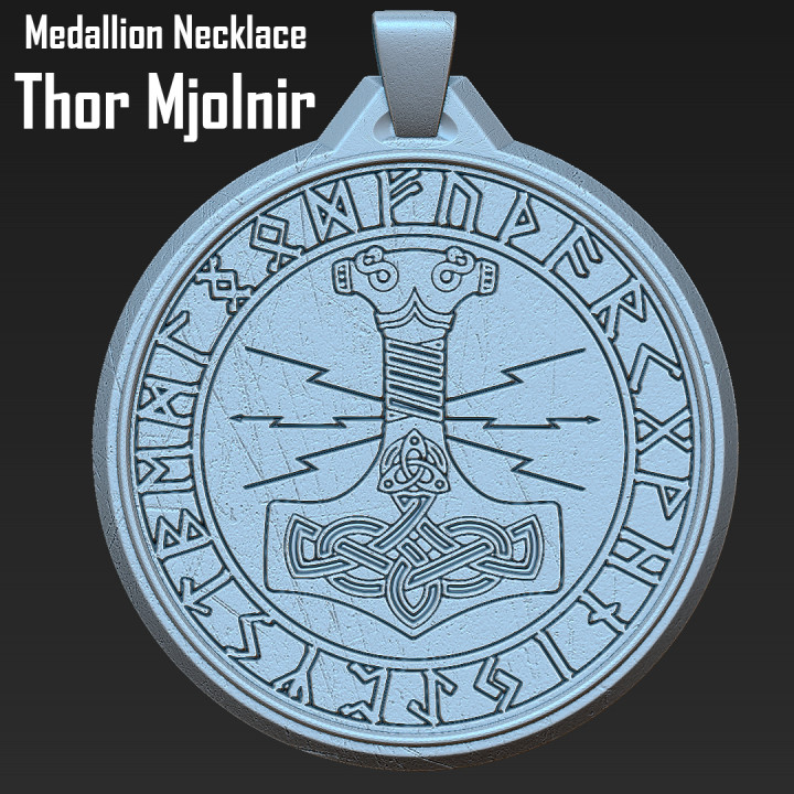 Medallion Necklace Thor Mjolnir (FREE)