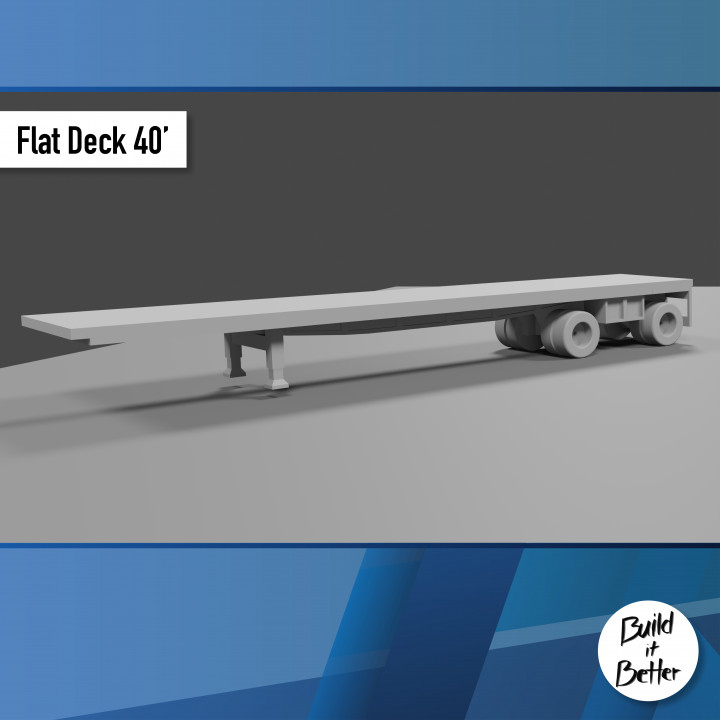 $2.00Flat Deck Semi Trailer 1/64 scale