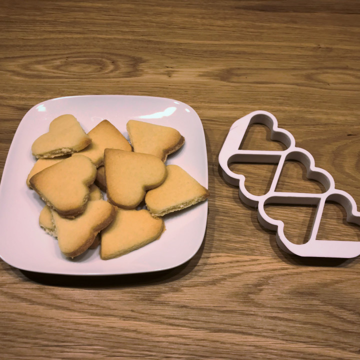 Heart cookie cutter (five at once)