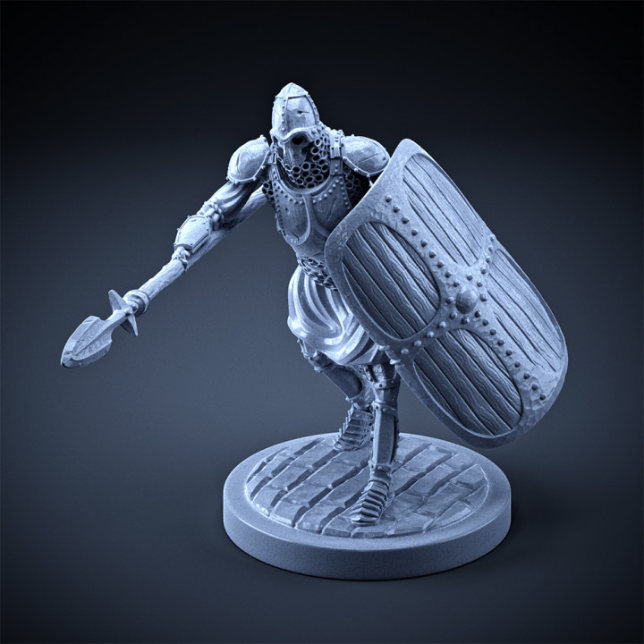 Skeleton - Heavy Infantry - Spear + Square Shield - Attacking Pose