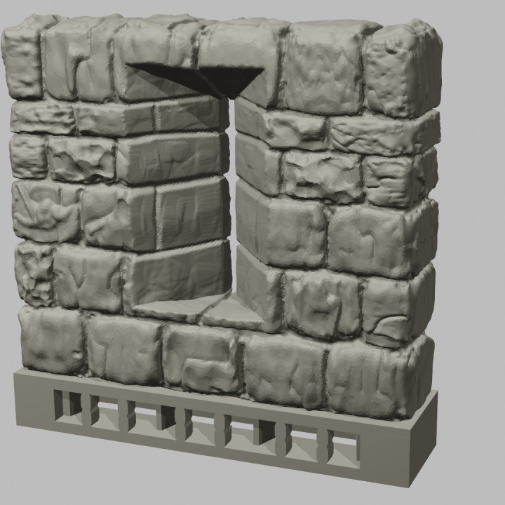3D Printable OpenForge Dungeon Stone Separate Wall Arrow Slits by Devon ...