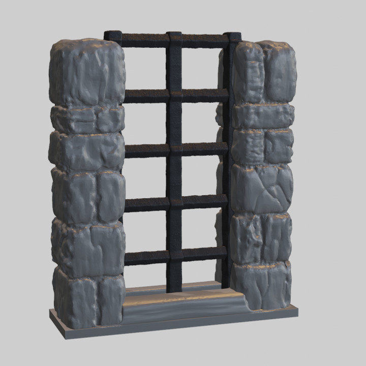 3D Printable OpenForge Dungeon Stone Separate Wall Grates/Jail Doors by ...