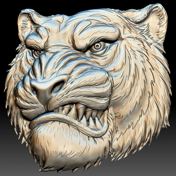 Charlotte Bronte Bloodstained Two degrees 3D Printable Tiger head STL file 3d model - relief for CNC router or 3D  printer by Aleksey Vorontsov