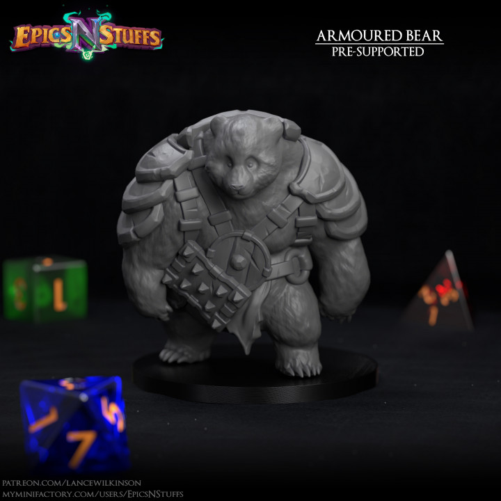 Epics'N'Stuffs 3D Printed Resin Miniature Armoured Bear