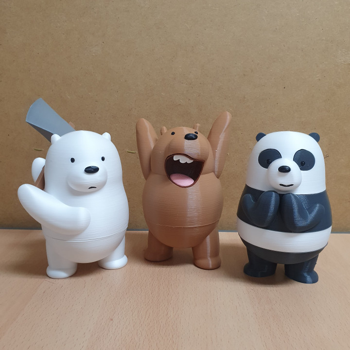 3D Printable WE BARE BEARS by mad_engineer