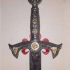 Sword wall stand in the shape of the cross of St James image