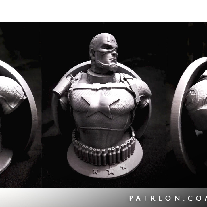 Wicked Marvel Avengers Captain America 3d Bust: STL ready for printing FREE