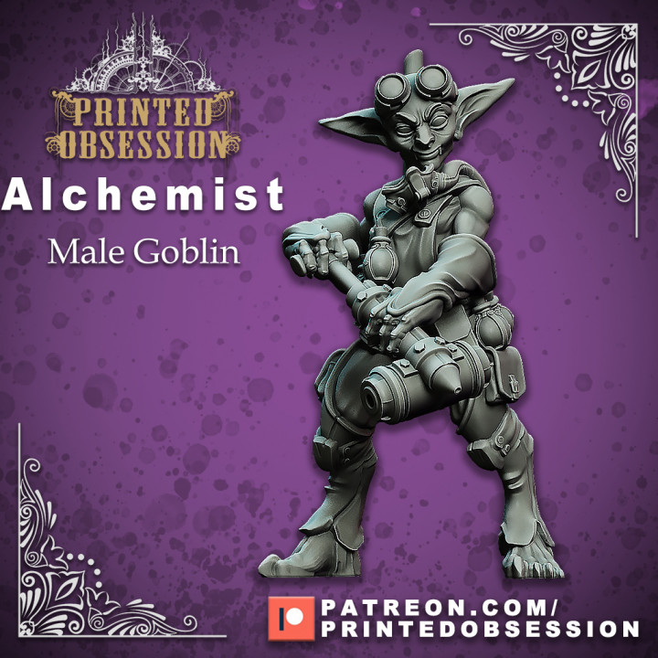 $3.50Alchemist - Goblin - Male - Artificer - 32mm scale - D&D - Printed Obsession