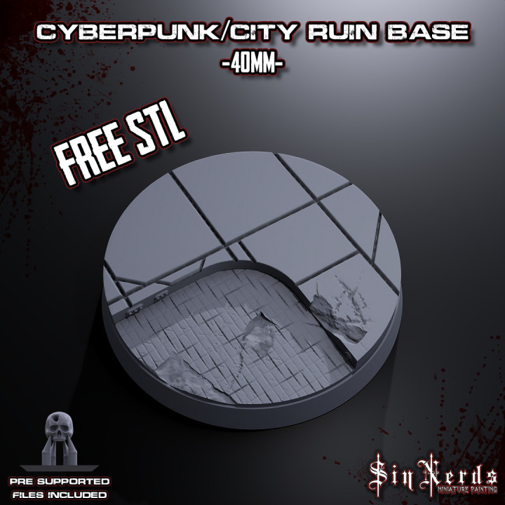 40mm Cyberpunk/City Ruin Base