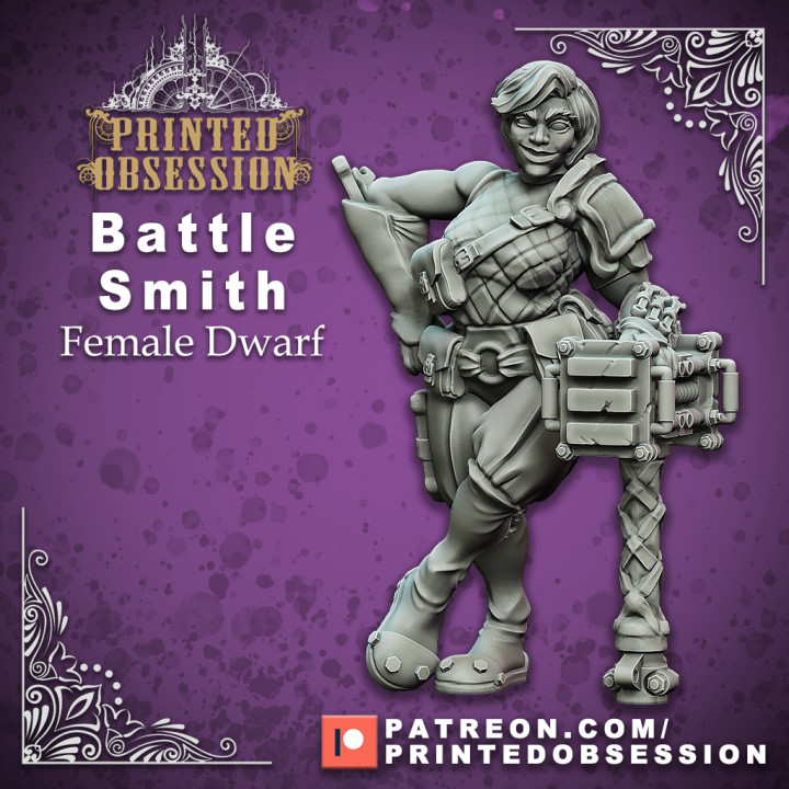 $3.50Battle Smith - Artificer- Female Dwarf - 32mm - D&D