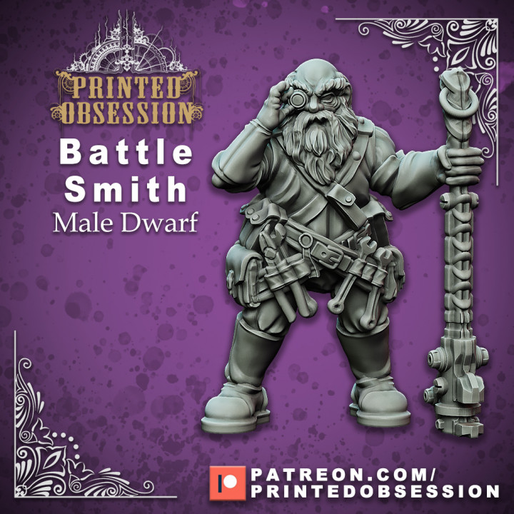 $3.50Battle Smith - Artificer- Male Dwarf - 32mm - D&D