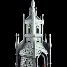 Picture of print of Paladin Dice Tower - SUPPORT FREE!