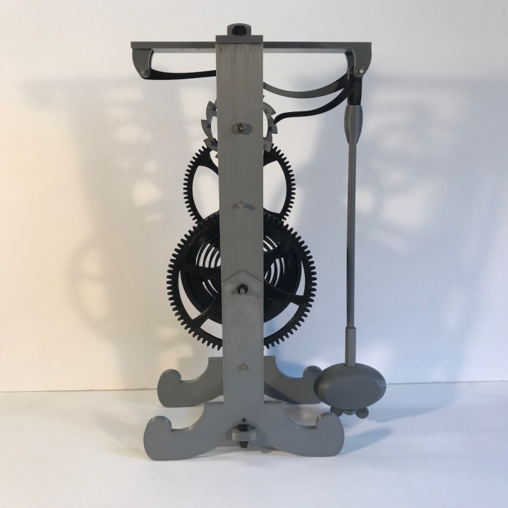 3D printed Galileo escapement clock spring driven