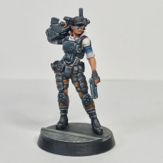 Picture of print of Cyberpunk police officer Lt. Justine Clevel