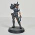 Cyberpunk police officer Lt. Justine Clevel print image