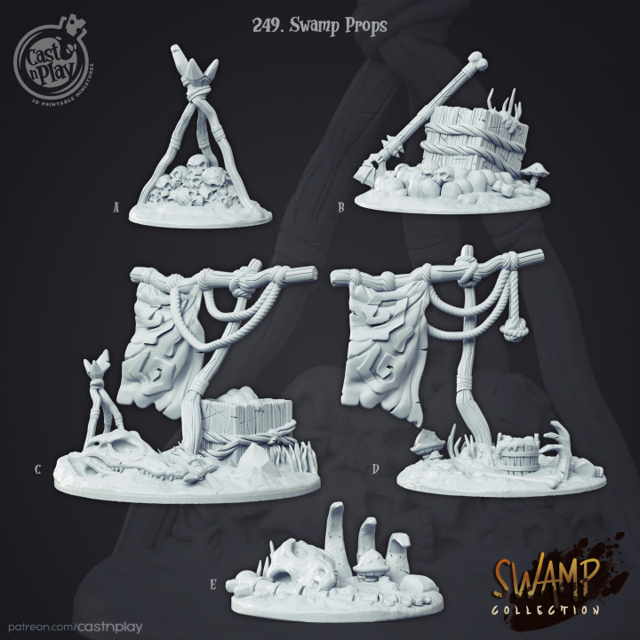 3D Printable Swamp Props Pre-Supported by Cast n Play