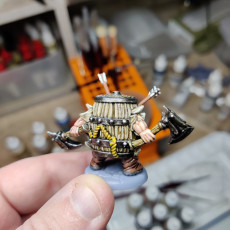 Picture of print of Klaus The Barrel [PRE-SUPPORTED] Dwarf Fighter