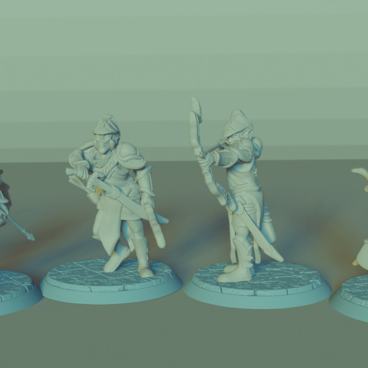 Elven Archers Set, 4 Miniatures, Dungeons&Dragons !FREE!, !SUPPORTS!